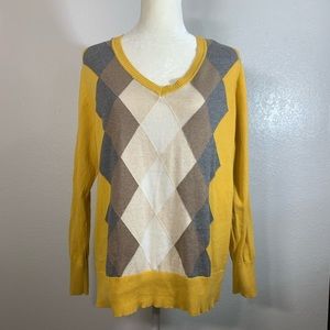 St. John’s Bay Mustard Argyle Sweater